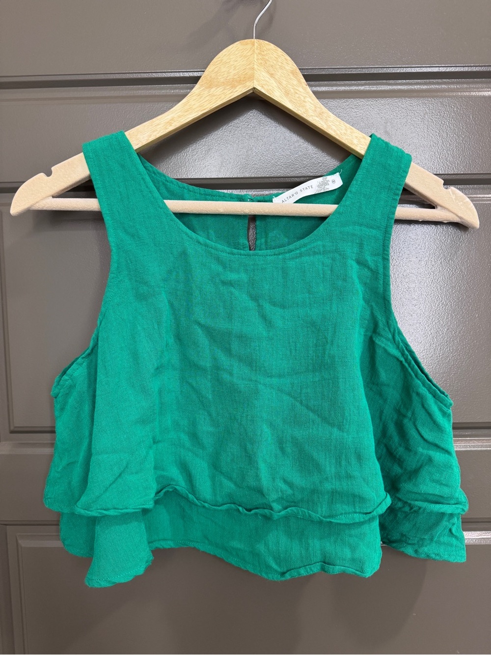 Altar’d State Green Crop Tank Top